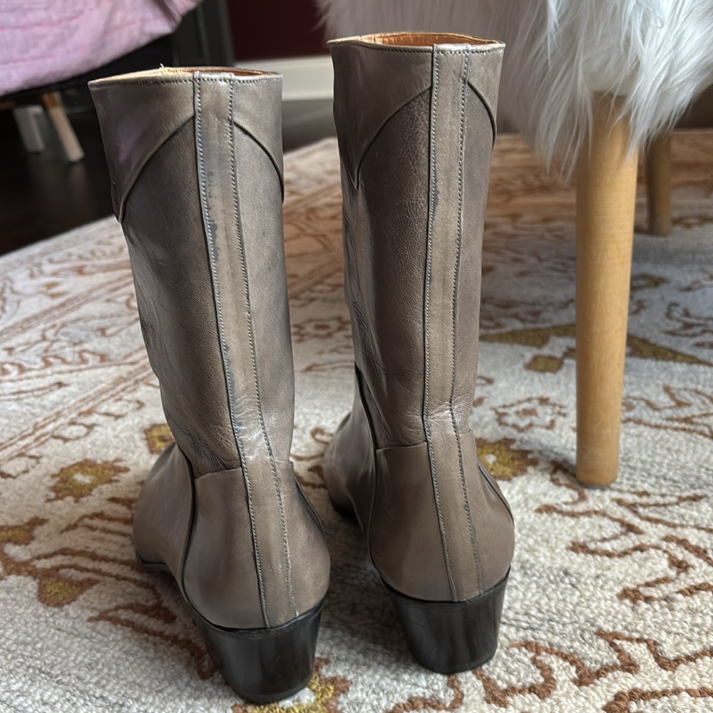 Men’s Vintage Pierre Cardin Gray Leather Boots 3033 - Picture 3 of 10